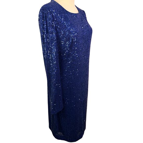 ELIZA J Women's blue Sequin Cocktail Dress size 10 - Picture 3 of 6